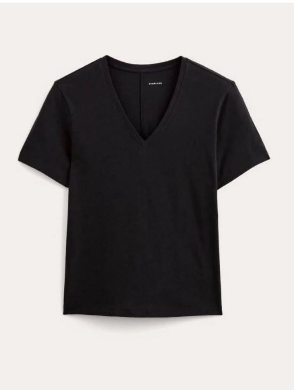 Everlane The Slouchy V-Neck Tee in Cotton Linen Black Size S NWT